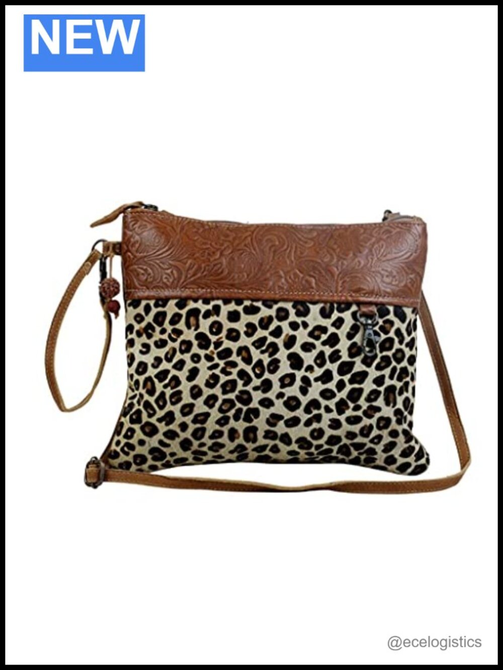 Upcycled Cowhide Leather Shoulder Crossbody Bag Boho Handbag